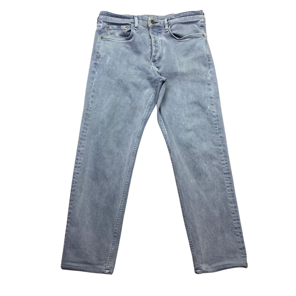 Rag & Bone Fit 2 Slim Jeans Sausalito Wash Blue Grey Button Fly Men Sz 33 Grunge